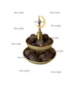 Metal Gold Color Serving Tray With Two Tiers Customized Size And Shape <b>Chocolate</b> Tray For Eid Special Use - Product Image 1