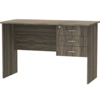 Leocos — bureau de bureau en forme de L, Design moderne, en bois blanc, haute technologie