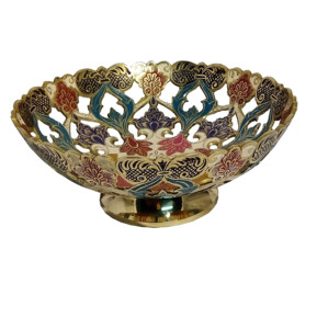 Tazón de fruta de latón, vajilla de la mejor calidad, cuenco de almacenamiento hecho en India con acabado dorado - Product Image 2