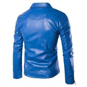Autumn Winter <b>Men's</b> Casual Leather <b>Jacket</b> Waterproof Quick Dry Breathable Hooded Regular Fit <b>Long</b> Sleeve Fashion - Product Image 2