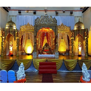 Mandapam de Boda Estilo Bollywood para Eventos en el Sur de la India, Mandapam Dorado para Ceremonia de Boda de Princesa, Mandapam de Boda Estilo Bollywood Impresionante - Product Image 1
