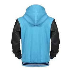 Streetwear de logo personnalisé Blouson bombardier d'hiver en cuir polaire brodé en chenille de haute qualité Veste universitaire Letterman - Product Image 3