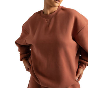 Sweatshirt à capuche pour femme à manches longues personnalisé sweatshirt à col rond essentiel en coton pour femme sweatshirt à capuche en coton confortable et décontracté pour femme - Product Image 5