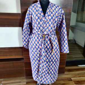 Albornoz con estampado Vintage para niñas, Kimono de algodón puro con estampado a mano, Kimono Kantha con estampado Floral - Product Image 1