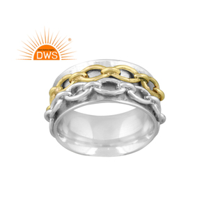 Anillo de banda giratoria hecho a mano de Plata de Ley 925 fina para mujer, joyería de plata para mujer, regalo para ella - Product Image 1