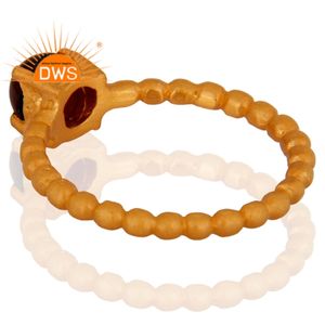 Anillo de granate rojo en negrita Proveedores de joyas de piedras preciosas Anillo de Plata de Ley 925 chapado en oro amarillo de 18K Colección vintage al por mayor - Product Image 3