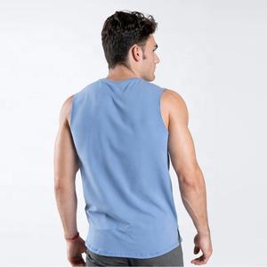 Camiseta sin mangas deportiva para hombre con logo, tacto suave, 100% algodón, corte holgado, cuello redondo, logo en la parte delantera/trasera - Product Image 6