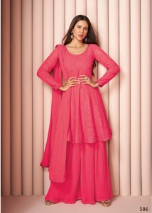 Heavy Fox Georgette ชุดสูทปักดิ้น,ชุดสูททำงาน Najneen มี4ด้านปัก Dupatta สำหรับสุภาพสตรี Kurti - Product Image 3