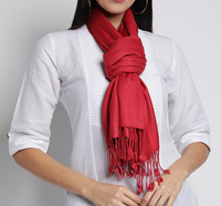 Écharpe en viscose rouge pour femmes, excellente écharpe en pashmina unie, douce et lisse, longueur moyenne pour la saison de printemps
