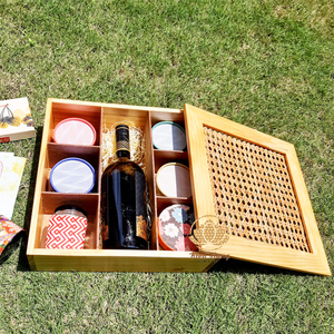 Manufacture Holiday Wine Packaging Design Handicraft Rattan Wood Gift Box