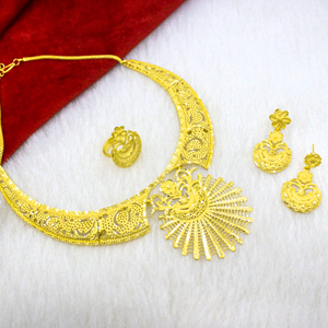 Collier de mariée plaqué or, ensemble pour la mariée - Product Image 3