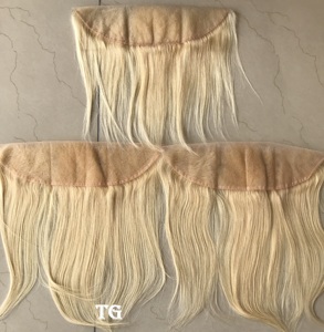 Extension de cheveux naturels Remy, Top indien, vierge, couleur blond 613, Lace Front Transparent, qualité supérieure - Product Image 4