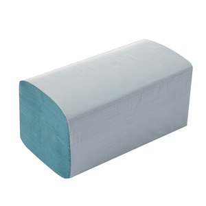 Essuie-tout en papier recyclé bleu, pliage simple, 1 pli, 36 g/m², 25,5 x 23 cm, 250 feuilles par paquet, 16 paquets par carton - Product Image 6