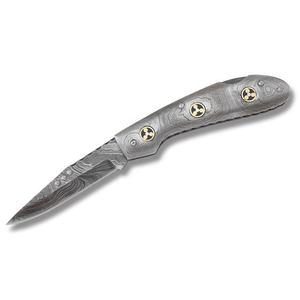 Cuchillo de bolsillo plegable multifunción de acero inoxidable con cuchillo plegable de acero damasco Mango de madera Cuchillos de precio más bajo - Product Image 1