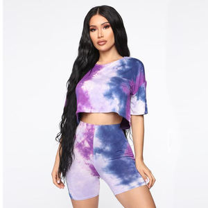 Conjuntos de camisetas y pantalones cortos negros de verano para mujer, conjunto de dos piezas de mezclilla de corte holgado con etiqueta privada, talla 6XL - Product Image 1