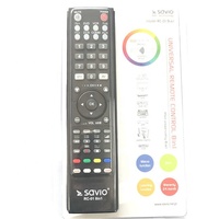 Télécommande universelle noire 8 en 1 pour 8 appareils de télévision/DVB/DVD/VCR/COMBI/AUX PERSONNALISÉE