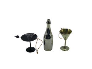 METAL NICKEL BOTTLE CHRISTMAS TREE DECORATION HANGING ORNAMENT MINIATURE UNIQUE DESIGN WITH <b>ROPE</b> - Product Image 5