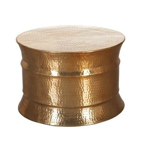 Table basse en métal aluminium poli unique, martelée à la main, table basse en métal sur mesure, fournisseur de tables basses en métal d'Inde - Product Image 5