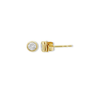 Précieux rond coupe diamant pierre précieuse 18k solide or jaune fait à la main femmes boucles d'oreilles bijoux pour la vente en gros - Product Image 4