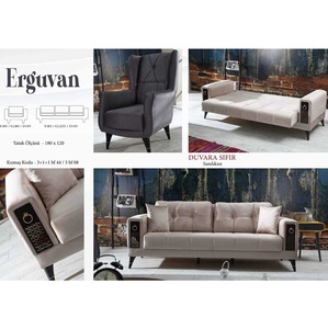 Juego de sofá de cuero clásico moderno de lujo más Popular, diseño moderno y elegante, cama convertible, muebles de lujo tradicionales - Product Image 2