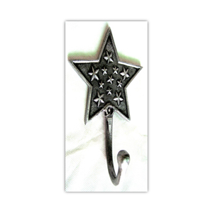High Quality Silver Cast Iron Star Fish Shape <b>Wall</b> <b>Hooks</b> Key <b>Hooks</b> Coat <b>Wall</b> Decoration Hanger Sundries Storage <b>For</b> Home Decor - Product Image 3