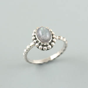 บาหลีออกแบบ925เงินสเตอร์ลิงลาบราดอไรต์เครื่องประดับแหวน - Product Image 2