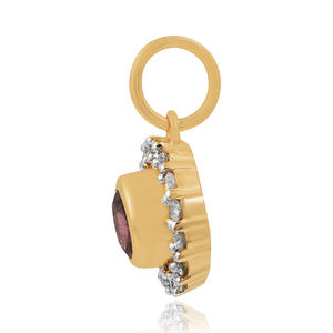 Lujo chapado en oro plata esterlina 925 bisel ajuste granate piedra preciosa colgante collar listo Stock encanto colgante para regalos - Product Image 2