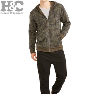 Sudaderas con capucha de mezcla de poliéster y algodón con estampado de camuflaje para hombre, con cierre de cremallera, para uso en invierno, personalizables. - Product Image 1