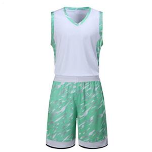 Vente en gros de maillots de basket-ball réversibles en jersey à col en V avec logo personnalisé 100% polyester, ensemble de pantalons, sans manches, prix bas, taille plus - Product Image 5