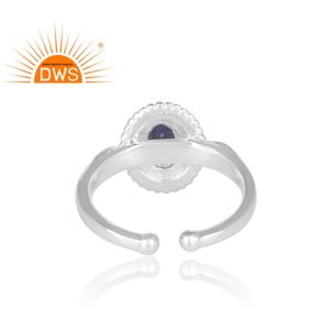Bague en pierre précieuse bleue, Iolite, en argent Sterling, fabrication de bijoux indiens, vente en gros - Product Image 4