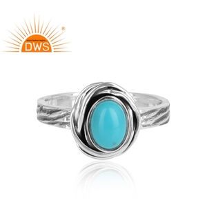 Anillo apilable de turquesa de Arizona Natural de plata esterlina oxidada para mujer, joyería para mujer, regalo para ella - Product Image 3