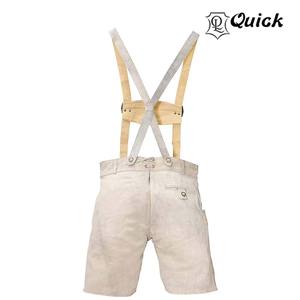 2024 TENDANCE authentique allemand unisexe Lederhosen blanc en cuir véritable court vêtements de travail Oktoberfest tenue en cuir véritable authentique - Product Image 2