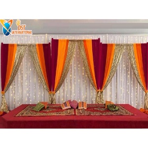 ม่านสำหรับฉากหลังของเวทีมุสลิม Mehandi ผ้าสำหรับงานแต่งงานและงานปาร์ตี้ - Product Image 1