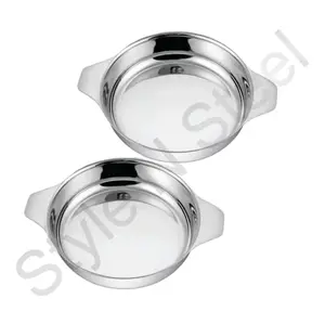 Ensemble de 2 bols à œil en acier inoxydable, cuvette de cuisine ronde multifonctionnelle, bol à fruits argenté en métal durable - Product Image 1