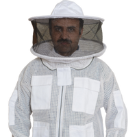 Veste d'apiculture en coton à 3 couches avec design d'abeille ventilé Vêtements de sécurité de haut niveau avec maille de voile d'escrime anti-piqûre