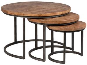 Modern Design <b>Set</b> of 3 Nested <b>Side</b> <b>Tables</b> with Square Top Sturdy Enamel Finished Attractive Color for Home Living Room - Product Image 4