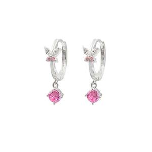 Boucles d'oreilles pendantes en argent sterling 925 avec zircon pour femmes tendance - Cadeau de mariage et de fête - Product Image 2
