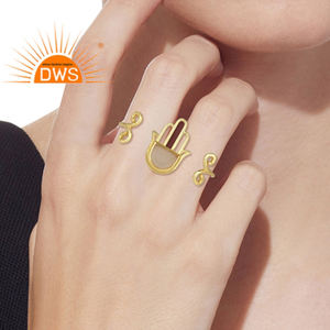 ธรรมชาติกุหลาบ Chalcedony อัญมณีแหวนมือผู้ผลิตเครื่องประดับชุบทอง925เครื่องประดับเงินผู้ค้าส่ง - Product Image 5