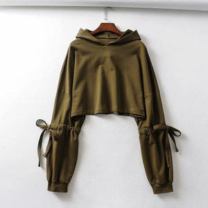 Sudadera corta de algodón y poliéster para mujer, ropa informal a la moda - Product Image 3