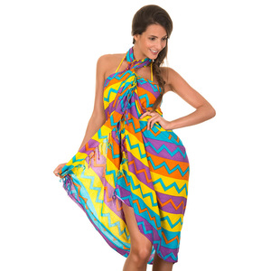 Paréos d'été à la mode de haute qualité pour femmes couleur unie personnalisée meilleur Textile indien composé de polyester coton en gros - Product Image 5