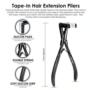 Herramientas para Extensiones de Cabello, Pinzas para Presionar Extensiones de Cabello con Cinta Adhesiva, Pinzas para Extensiones de Cabello con Microeslabones, Pinzas de Acero Inoxidable - Product Image 2
