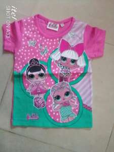 Etiquetas de marca de alta gama, prendas, superventas, niños y niñas, Camiseta de algodón informal con estampado de dibujos animados de cuello redondo de manga corta, stock de 240 - Product Image 2