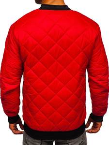 Personnaliser rouge couleur nouveau style tendance haute rue mode meilleure qualité décontracté hiver extérieur col montant rembourré Bomber veste - Product Image 2