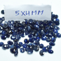 Gema facetada ovalada de zafiro azul Natural, 4x5 MM, todos los tamaños calibrados disponibles, Gema de zafiro para fabricación de joyas