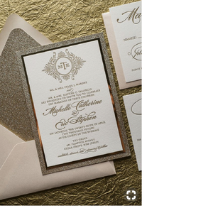 บัตรเชิญงานแต่งงานแบบอินเดียหรูหรางานทำมือพิมพ์ลายออกแบบได้อย่างหรูหราสำหรับงานแต่งงานของราชวงศ์และสง่างามแบบอินเดีย - Product Image 1