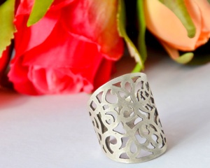 Chic Bohemian Waves Wrap Ring Diseño de símbolo religioso cristiano elegante en aleación de zinc ajustable Chapado en oro antiguo - Product Image 3