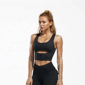 Sujetador deportivo de yoga para mujer con espalda cruzada, 100% nailon, acolchado para soporte medio, transpirable y de secado rápido para entrenamiento y fitness. - Product Image 2
