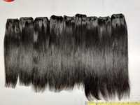 Perruques en cheveux vierges indiens Remy lisses, cuticules alignées, double trame machine, avec closure complète en dentelle ou frontale 5x5, double tirage, cheveux épais