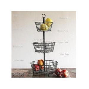 Panier de rangement pour fruits en fer à 3 niveaux de la plus haute qualité Panier de rangement pour fruits de taille et de forme personnalisées par Home Arts - Product Image 4