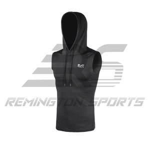 Fitness Wear Slim Fit Gym <b>Sleeveless</b> <b>Hoodies</b> Fashionable Low Price Gym <b>Sleeveless</b> <b>Hoodies</b> Made in Pakistan - Product Image 2
